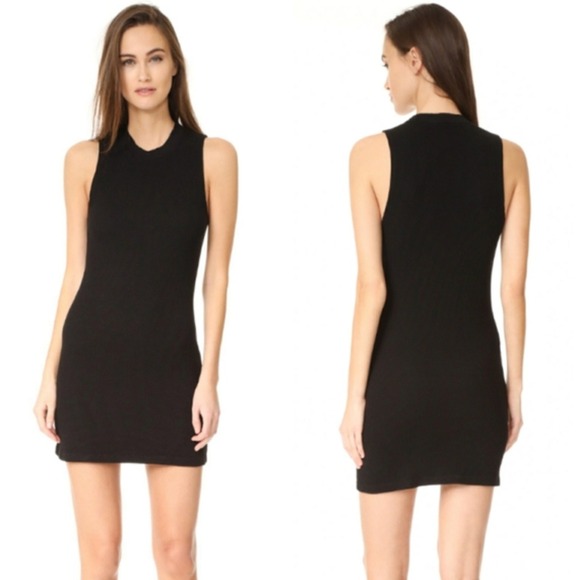Cotton Citizen Dresses & Skirts - Cotton Citizen Monaco Waffle Knit Tank Dress Medium Black‎ Minimalist Casual